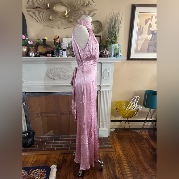 Lovers And Friends Bridgette Gown Pink Maxi Dress Satin Revolve Sz S NWT $358 - Picture 9 of 16